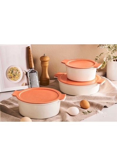 Porland Cookland Isıya Dayanıklı Turuncu Tencere Takımı 6 Parça