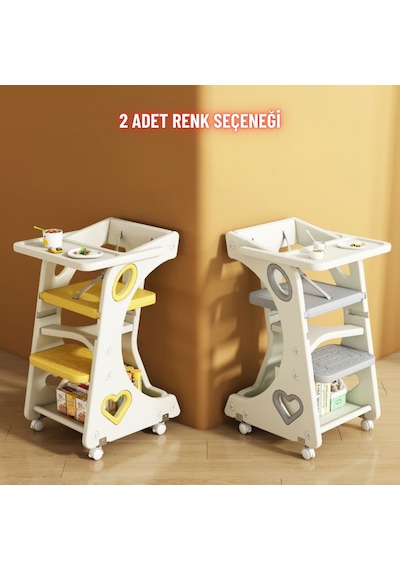 Bebek Mama Sandalyesi Eğitici Çocuk Gelişim Sandalyesi Ve Mutfak Merdiven Ve Öğrenme Kulesi
