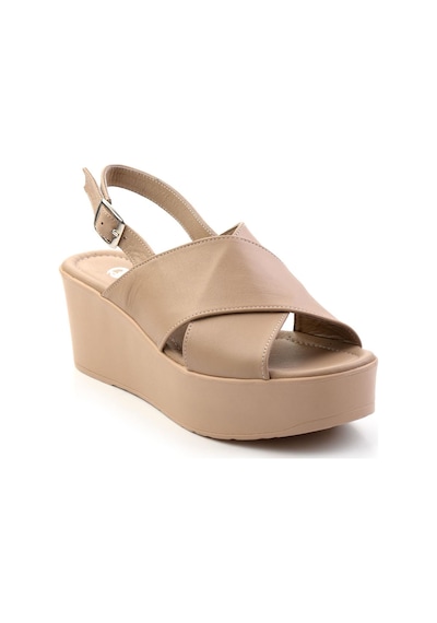 Bambi Bej Leather Kadın Sandalet K05040030503 Bej