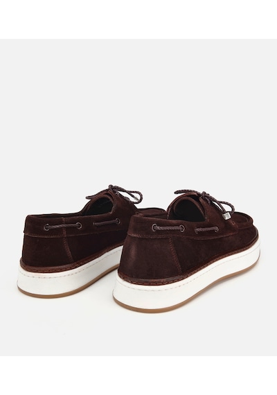 Hotiç Erkek Süet Deri Kahverengi Bağcık Detaylı Günlük Loafer 02ayh319380a480 02ayh319380a480