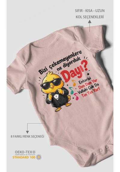 Morivokids Bizi Çekemeyenlere Ne Yazılı Kısa Kollu Bebek Body %100 Pamuk Pastel Pembe