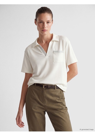 Lcw Everyday Ekru Polo Yaka Kadın Tişört