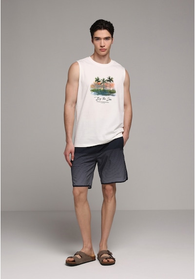 Colin's Colins Slim Fit Baskılı Erkek Lacivert Deniz Şortu Cl1081317 Q1.v1 Nav