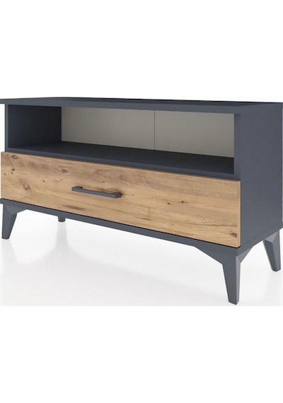 Arges Şifonyer Tek Raflı Tek Çekmeceli 88x30x48 Antrasit-çam Antrasit