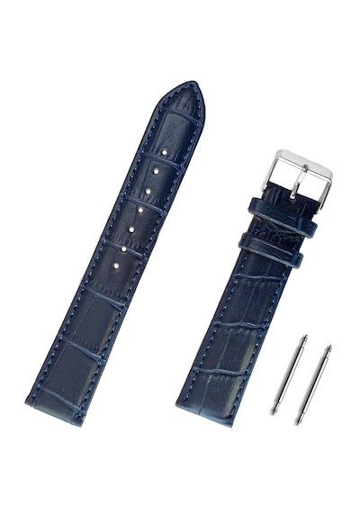 22mm Lacivert Kroko Hakiki Deri Saat Kordonu Kayış