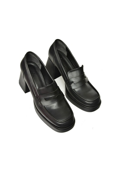 Fox Shoes T569013709 Siyah Kalın Topuklu Kadın Ayakkabı Siyah