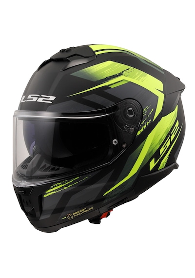 Ls2 Stream 2 Fury Kask Gri - Mat Siyah - Neon Sarı