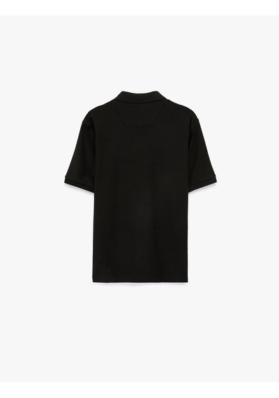 Koton Regular Fit Kısa Kollu Düğmeli Polo Yaka Tişört Siyah 6sam10283mk