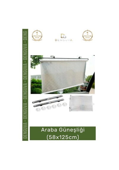 Otogüneşlik Makaralı Otomatik Yan Cam Arka Cam Güneş Koruyucu Pratik Araba Güneşliği 58x125cm