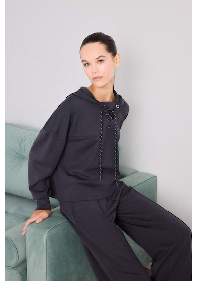 Defacto Modal Bağlama Detaylı Sweatshirt-fall İn Love Loungewear G0002ax25wnar210 Antrasit