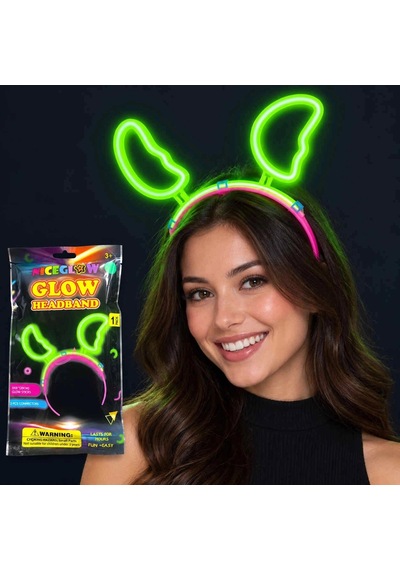 Özel Üretim Glow Neon Işıklı Ay Şekilli Yeşil Glow Taç Arkadaş Festival Yılbaşı +3