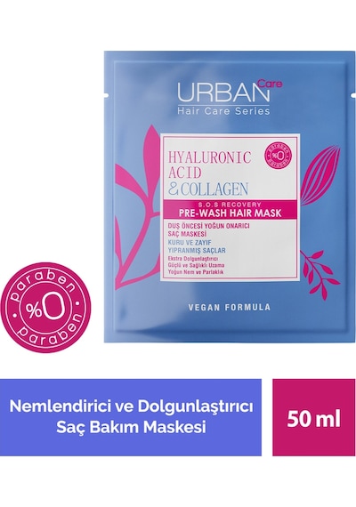Urban Care Hyaluronic Acid ve Collagen Duş Öncesi Saç Bakım Maske 50 ML