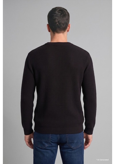 Defacto Relaxed Fit Bisiklet Yaka Basic Triko Kazak G6422ax26aubk81 Siyah-bk81