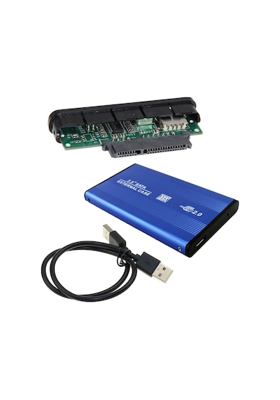 usb 2.0 to sata 2.5 inç alüminyum Harici harddisk kutusu mavi