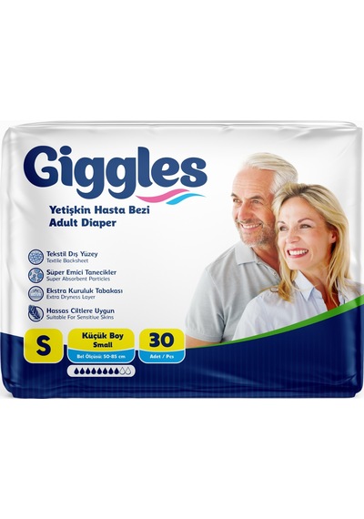 Giggles Hasta Bezi Yetişkin Bel Bantlı Tekstil Yüzey S 90 Adet S