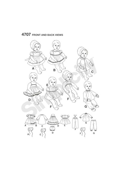 10 Is Shoes Simplicity Kesim Şablonu 4707 Bir Elbise Oyuncak Bebek Açik Mavi