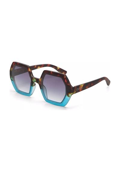 Okkia Emma Big Hexagonal Havana Mavisi Unisex Güneş Gözlüğü
