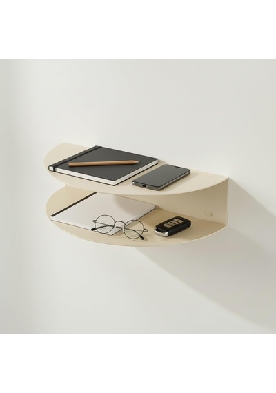 Metal Duvar Rafı Anahtarlık Telefonluk Antre Koridor Dekoratif Organizer Oval Raf 35x12x12 Cm Yeşil