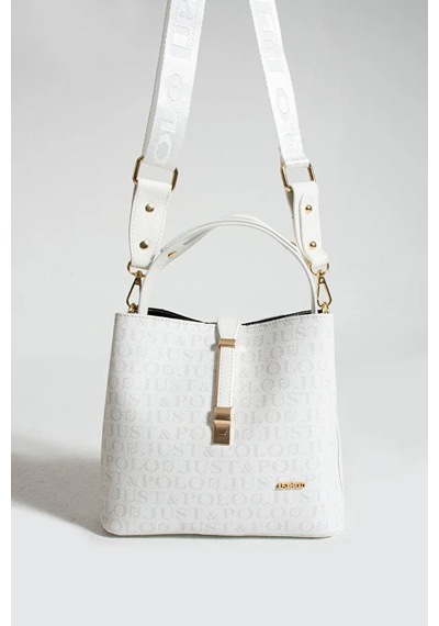 Just Polo Kadın Günlük Kullanıma Uygun Uzun Askılı Şık El & Omuz Çantası Shoulder Bag Beyaz