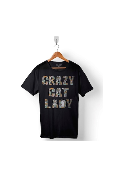 Crazy Cat Lady Çılgın Kedi Baskılı Tişört Unisex T-shirt 001