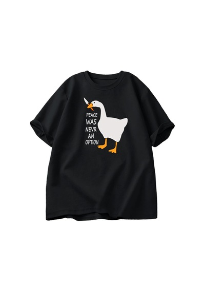 Flood Of Style Kaz Barış Asla Bir Seçenek Oldu T-shirt Erkek Kadın Yaz Pamuk Tee Moda Eğlence Serin Erkek Gi Siyah