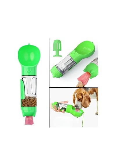Petinka Kedi Köpek Suluğu Taşınabilir Hazneli Mama Kaplı Kaka Poşetli 300 ML