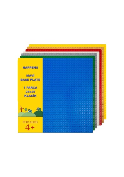 Classic Mavi Plaka, +4 Yaratıcı Oyuncak Yapım Seti 1 Parça 25cmx25cm, Baseplate