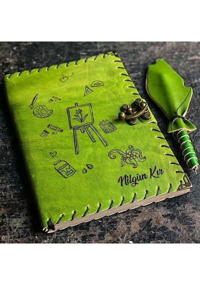 Resim Öğretmenine İsme Özel Deri Defter