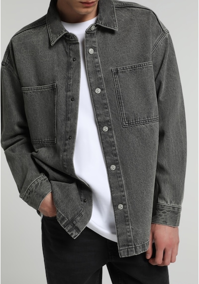 Colin's Colins Oversize Fit Erkek Grey Denim Shacket Cl1082677 Q1.v1 Dn45148