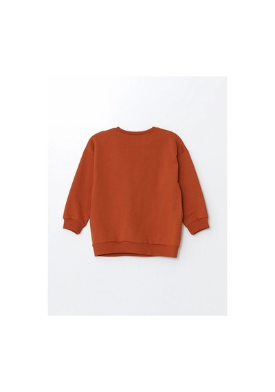 LC Waikiki Lcw Bisiklet Yaka Uzun Kollu Basic Erkek Bebek Sweatshirt Ve Eşofman Alt 2'li Turuncu