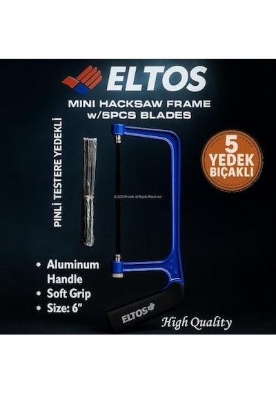 Testere Seti 5 Yedek Bıçaklı 15 Cm Bıçak Uzunluğu Alüminyum Gövde Yumuşak Kavrama Ergonomik Mini Kıl Testere H
