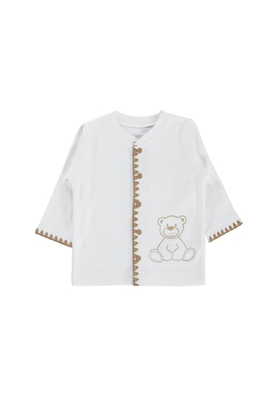 Civil Baby Oturan Tatlı Ayı Baskılı 1-9 Ay Pijama Takımı - Ekru