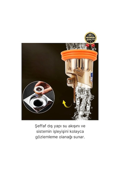 Özel Üretim Banyo Mutfak Küvet Dn40-dn50 Borularıyla Uyumlu Koku Ve Geri Akış Önleyici Gider Aparatı Çok Renkli