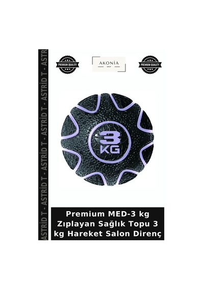 Premium Med-3 Kg Zıplayan Sağlık Topu 3 Kg Hareket Salon Direnç