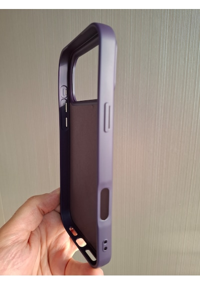 Apple Uyumlu iPhone 17 Pro Max Logolu İçi Kadife Silikon Lansman Kılıf Derin Mor