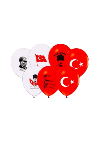 Benim Marifetlerim Atatürk ve Bayrak Baskılı Balon 12 inch 10 Adet