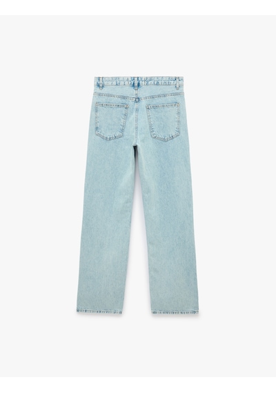 Koton Düz Paça Normal Bel Cepli Düğmeli Denim Pantolon - Longer Straight Fit Jean Açık İndigo 7wal40107md Koton Düz Paça Normal Bel Cepli Düğmeli Denim Pantolon - Longer Straight Fit Jean Açık İndigo 7wal40107md