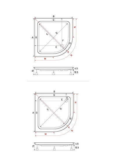 Shower 90X90 Oval Duş Teknesi