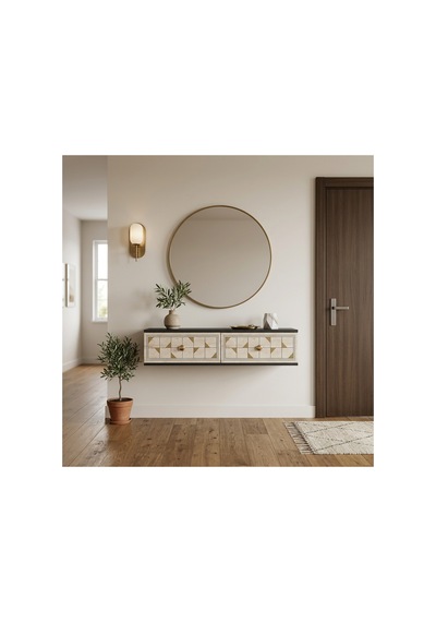 Da1207atg Moka Dresuar Ve Antre Rafı Antrasit-traverten-gold 120cm Antrasit - traverten - Altın