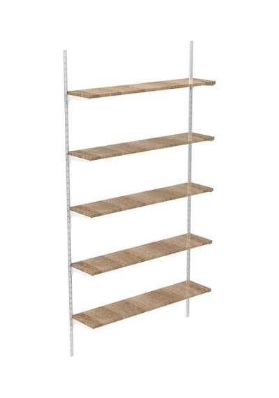 5 Katlı Kitaplık - Ahşap Duvar Rafı, Dekoratif Raf 25x75 Cm-bambu Bambu