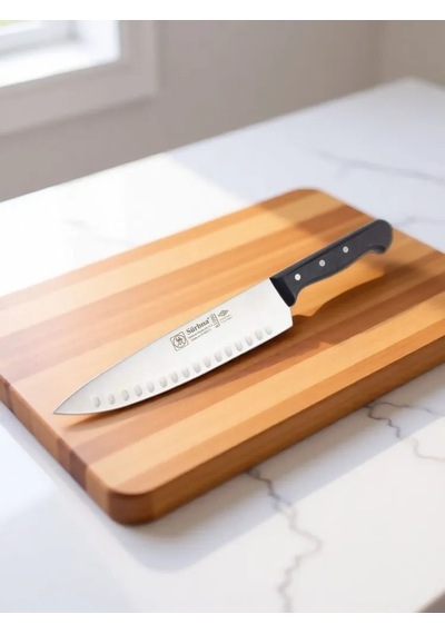 Sürbisa Sürmene 61090 Profesyonel Oluklu Şef Bıçağı 36 Cm Paslanmaz Çelik Pimli Saplı Aşçı Bıçağı