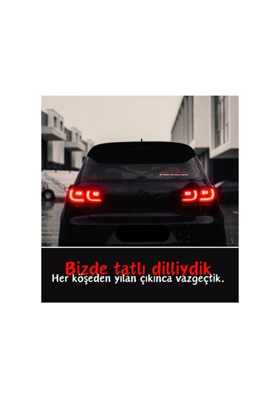 Biz De Tatlı Dilliydik Ama Her Köşeden Yılan Çıkınca Vazgeçtik Araç Arkası Yazı Sticker Araba