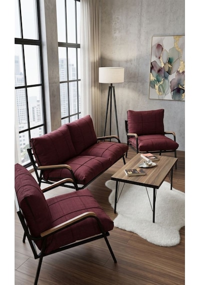 Balkon, Bahçe, Cafe - Metal Kanepe Koltuk Takımı - 2+1+1 + Sehpalı Antrasit Balkon, Bahçe, Cafe - Metal Kanepe Koltuk Takımı - 2+1+1 + Sehpalı Antrasit