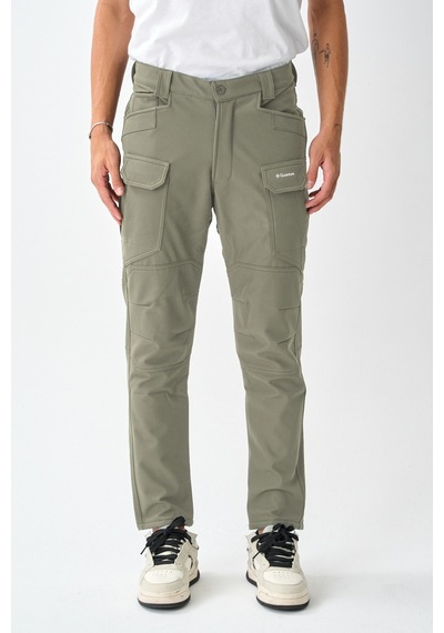 Dechers Soft Shell Rüzgar, Su & Soğuk Geçirmez İçi Polarlı Kışlık Taktik Pantolon E218-2 Bej