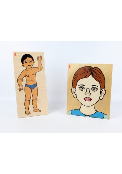 Ahşap İnsan Vücudu.İnsan Yüzü Puzzle Set