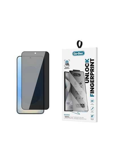 Galaxy Uyumlu S25 Plus Hayalet Ekran Koruyucu Go Des Gd-001 Privacy 9h Temperli Hd Cam Siyah