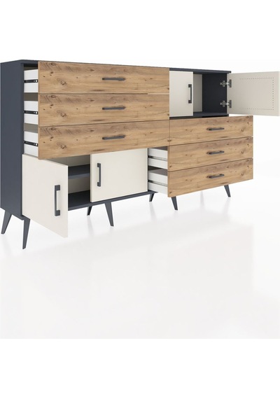 Arges Konsol 2 Raflı 6 Çekmeceli 4 Kapaklı 176x30x99 Antrasit-aytaşı/çam Aytası/atlas Çam - Antrasıt Arges Konsol 2 Raflı 6 Çekmeceli 4 Kapaklı 176x30x99 Antrasit-aytaşı/çam Aytası/atlas Çam - Antrasıt