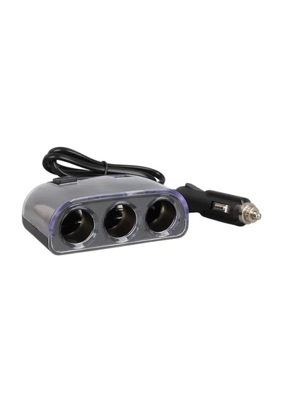 Hubrendy Sh Olesson 1505 12-24v Çift Usb Girişli 120w 80cm Kablolu 3'lü Araç Çakmak Çoklayıcı