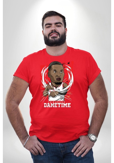 Angemiel Basketbol Oyun Zamanı Kırmızı Büyük Beden Erkek Kadın Unisex Basic Ön Baskılı Tişört Kırmızı