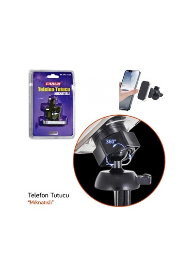 Carub Telefon Tutucu Mıknatıslı Lüx Havalandırma Krom Br5901036